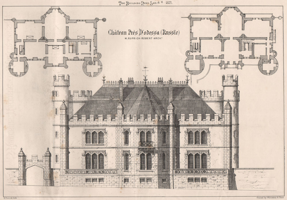 Château Pies d'Odessa (Russie); M. Ruprich-Robert, Architect. Ukraine (2) 1871